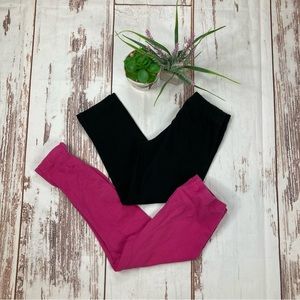 Leggings Bundle Jumping Beans Hot Pink & Rare, Too Black Sz 4/4T